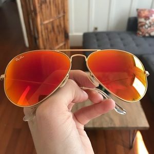 Ray Ban Aviators Orange Lens